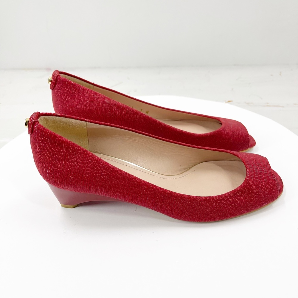 Stuart Weitzman Lizette Red Logo Savoir Wedge 7